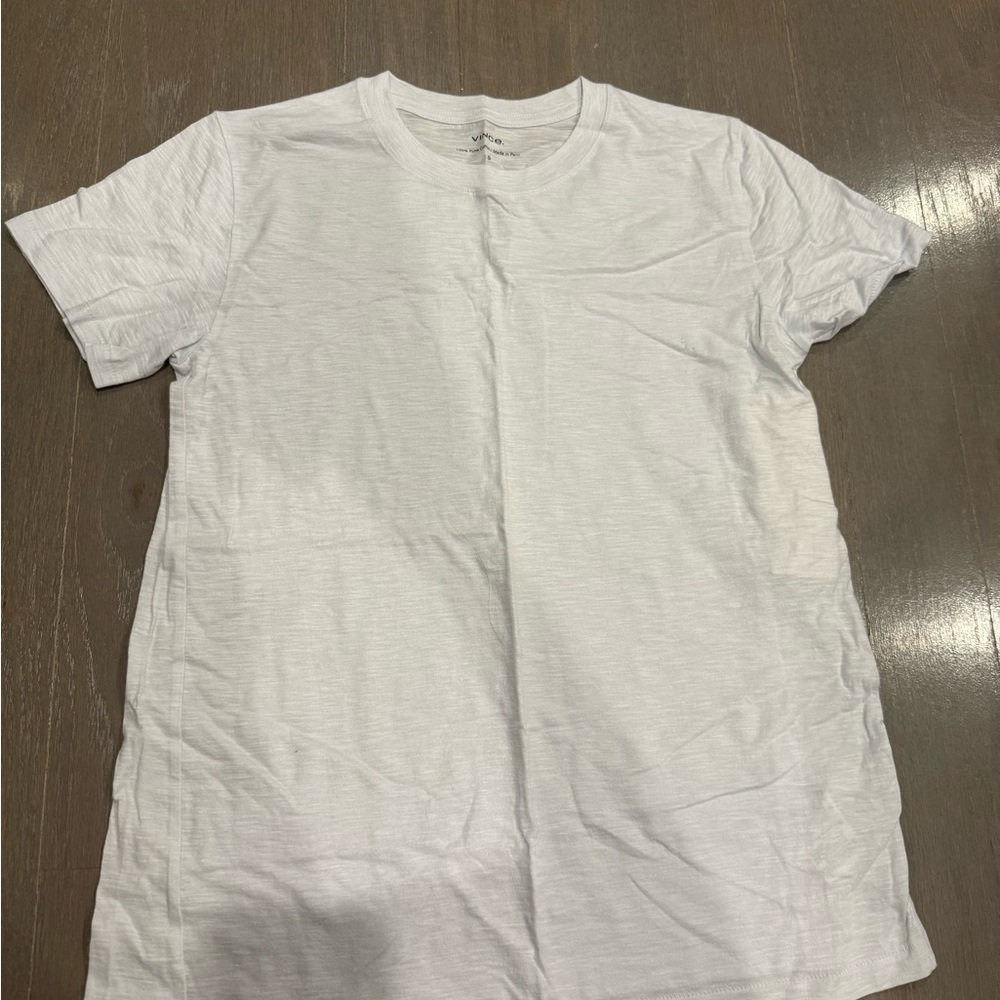 Vince White Short Sleeve Tee Classic Cotton Crew